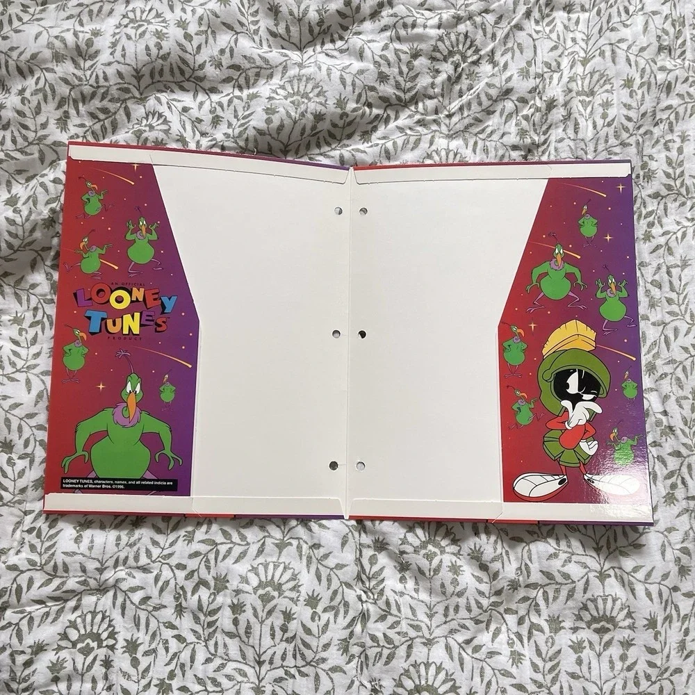 VTG 90's Looney Tunes‎ Space School Binder Folder Lot Stuart Hall Martian Alien